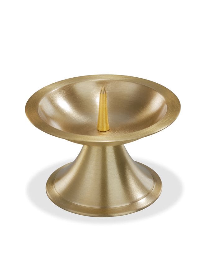 Satiniert, WikaKerzen Kerzenleuchter 90mm Gold, - Scheibenleuchter Durchmesser